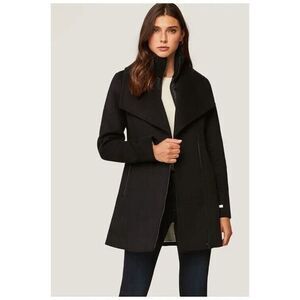 Soia & Kyo Classic Maeva Black Wool Coat Size Large Winter Warm
